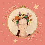 χειροποίητο κέντημα custom πορτραίτο thread jar