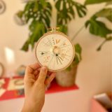 χειροποίητο κέντημα σε τελάρο κοχύλι thread jar