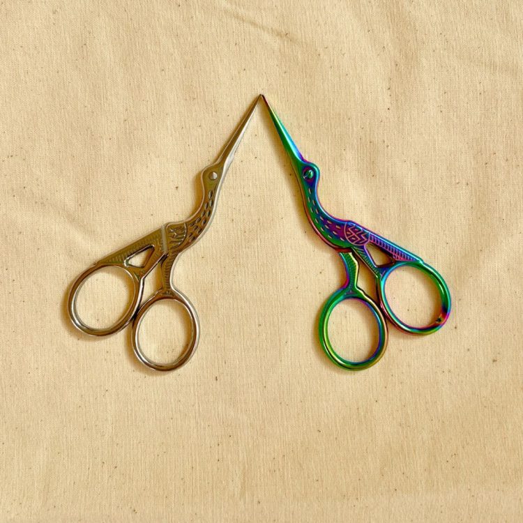 ψαλιδι χειροτεχνίας κεντήματος πελαργός thread jar