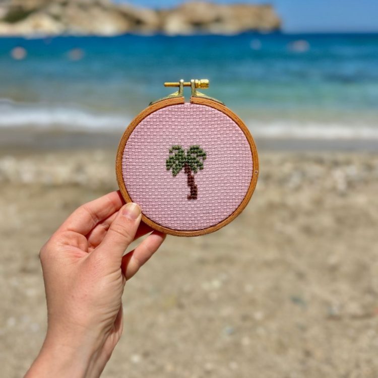 Κιτ κεντήματος σταυροβελονιά φοινικας καλοκαίρι thread jar