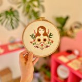 χειροποίητο κέντημα σε τελάρο fem power thread jar