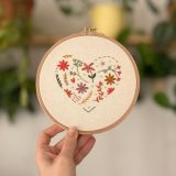 χειροποίητο κέντημα σε τελάρο self love thread jar